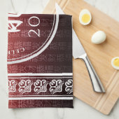 辰年龍赤金ゴールド中国の新年 キッチンタオル (四つ折り)