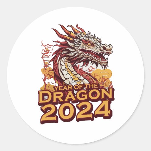 辰年2024ステッカー, Dragon 2024 ラウンドシール (正面)