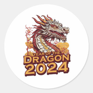 辰年2024ステッカー， Dragon 2024 ラウンドシール