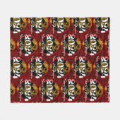 辰年2024中国の〔占星術の〕十二宮図 フリースブランケット (正面(横))