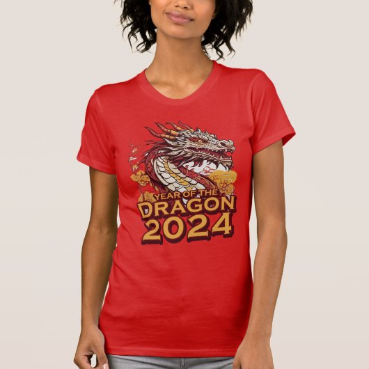 辰年2024女性用スリムフィット Tシャツ (正面)