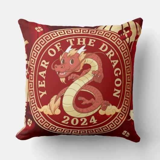 辰年20 |中国の〔占星術の〕十二宮図 クッション (正面)