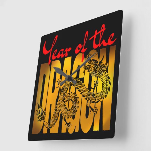 辰年 スクエア壁時計 (傾斜)