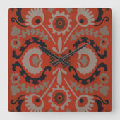 辰砂Suzani I スクエア壁時計 (正面)