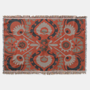 辰砂Suzani I スローブランケット