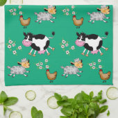 農おもしろい動物 キッチンタオル (折り畳み)