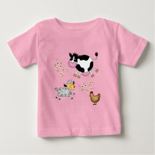 農おもしろい動物 ベビーTシャツ