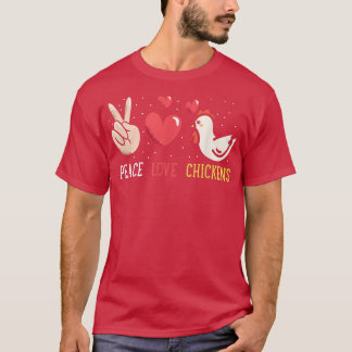 農おもしろい場平和ラブチキンGraphic Women and M Tシャツ
