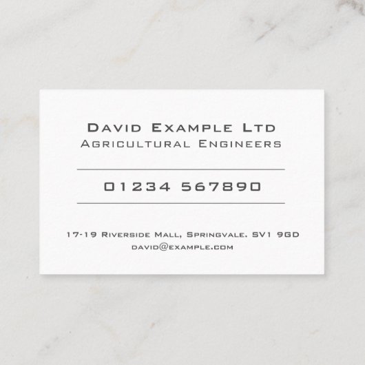 農はっきりした業エ澄んンジニアズデザイン 名刺 (裏面)