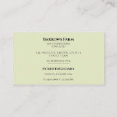 農オーガニック園ヴィンテージ種子パック野菜 名刺 (裏面)