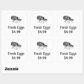 農カスタマイズ生卵の価格ラベル スクエアシール (シート)