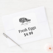 農カスタマイズ生卵の価格ラベル スクエアシール (封筒)