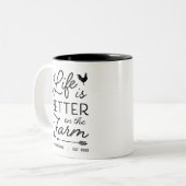 農パーソナライズされた場生活の方が好い ツートーンマグカップ (正面左)