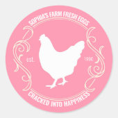 農モダンパーソナライズされた場生卵の事業名 ラウンドシール (正面)