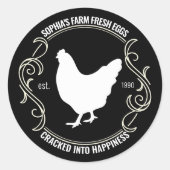 農モダンパーソナライズされた場生卵の事業名 ラウンドシール (正面)