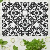 農モダン家白黒瓦 キッチンタオル (折り畳み)