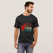 農作業の時間だ 起きろ！ Tシャツ (正面フル)