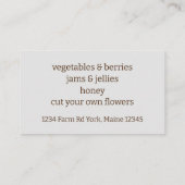 農作物が食園を作る 名刺 (裏面)