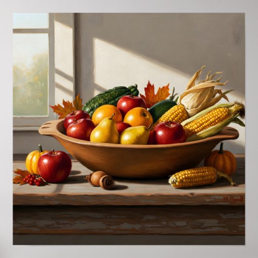 農作物の豊富な素朴な農家 ポスター (正面)