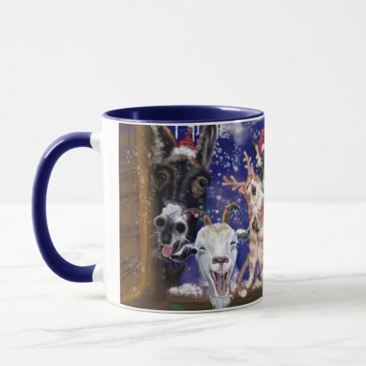 農動物おもしろいクリスマスコーヒーマグ マグカップ (左)