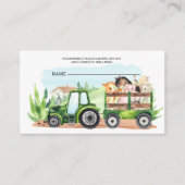農動物グリーントラクター少年おむつラッフル エンクロージャーカード (正面)
