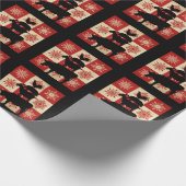 農動物ヴィンテージスタイルカントリークリスマス ラッピングペーパー (角)