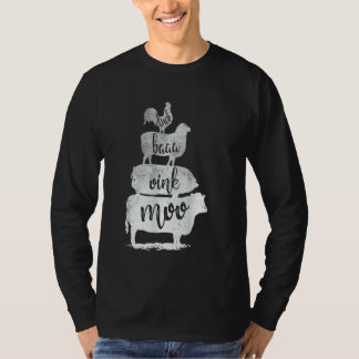 農動物ヴィンテージピラミッド農家カントリーガール Tシャツ