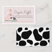 農動物納屋周囲の庭ピンクオムツラッフルチケット エンクロージャーカード (正面/裏面)