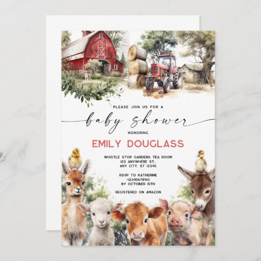 農動物 招待状 (正面/裏面)