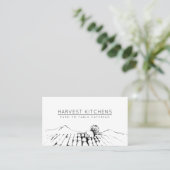 農図解入りの、写真付きの場ケータリング業者 名刺 (スタンド正面)