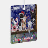 農園おもしろい動物のクリスマス飾り メタルオーナメント (正面右)