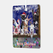 農園おもしろい動物のクリスマス飾り メタルオーナメント (正面左)