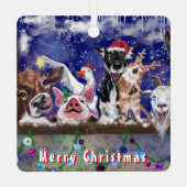農園おもしろい動物のクリスマス飾り メタルオーナメント (裏面)