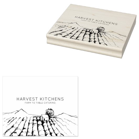 農園からテーブルへケータリングビジネス木材アートスタンプ ラバースタンプ (押印)