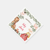 農園かわいい動物の赤ちゃんシャワー スタンダードカクテルナプキン (角)