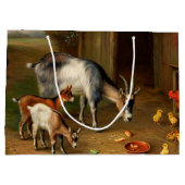 農園でヤギとニワトリ1 ラージペーパーバッグ (裏面)