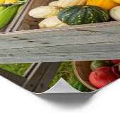 農園で秋の農産物 ポスター (角)