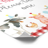 農園の緑の誕生日パーティーの好意のサイン ポスター (角)