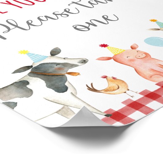 農園の緑の誕生日パーティーの好意のサイン ポスター (角)