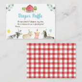 農園の緑の赤ちゃんシャワーおむつラッフルカード エンクロージャーカード (正面/裏面)