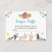 農園の緑の赤ちゃんシャワーおむつラッフルカード エンクロージャーカード (正面)