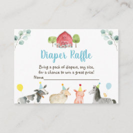 農園の緑の赤ちゃんシャワーおむつラッフルカード エンクロージャーカード