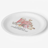 農園の誕生日かわいい動物 ペーパープレート (アングル)