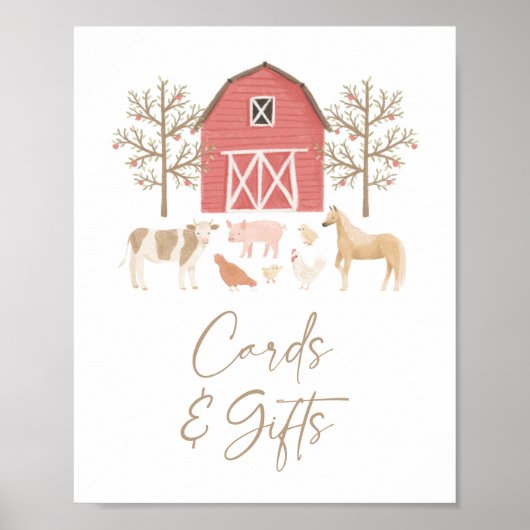 農園の誕生日パーティーカードとギフトサイン ポスター (正面)