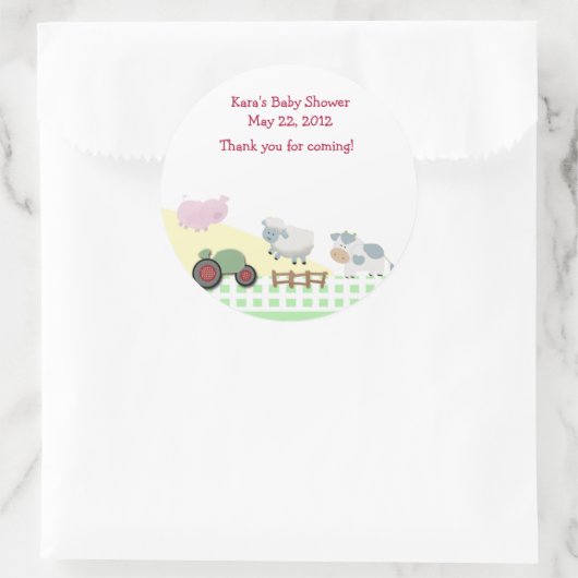 農園の赤ちゃんシャワーのお気に入りステッカー ラウンドシール (バッグ)