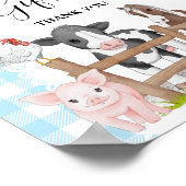 農園の赤ちゃんシャワーカードとギフトサイン ポスター (角)