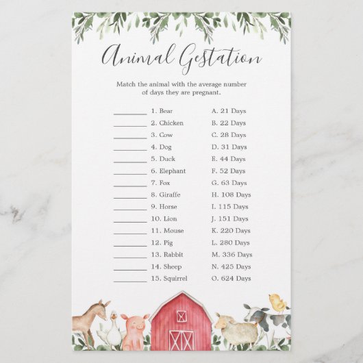 農園の赤ちゃんシャワー動物の妊娠ゲームで (正面)