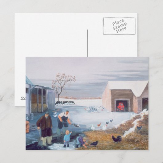 農園の雪 ポストカード (正面/裏面)