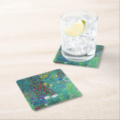 農園ひまわり付きグスタフクリムト スクエアペーパーコースター (インサイチュ)