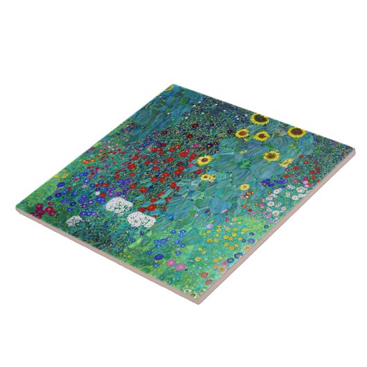 農園ひまわり付きグスタフクリムト タイル (側面)